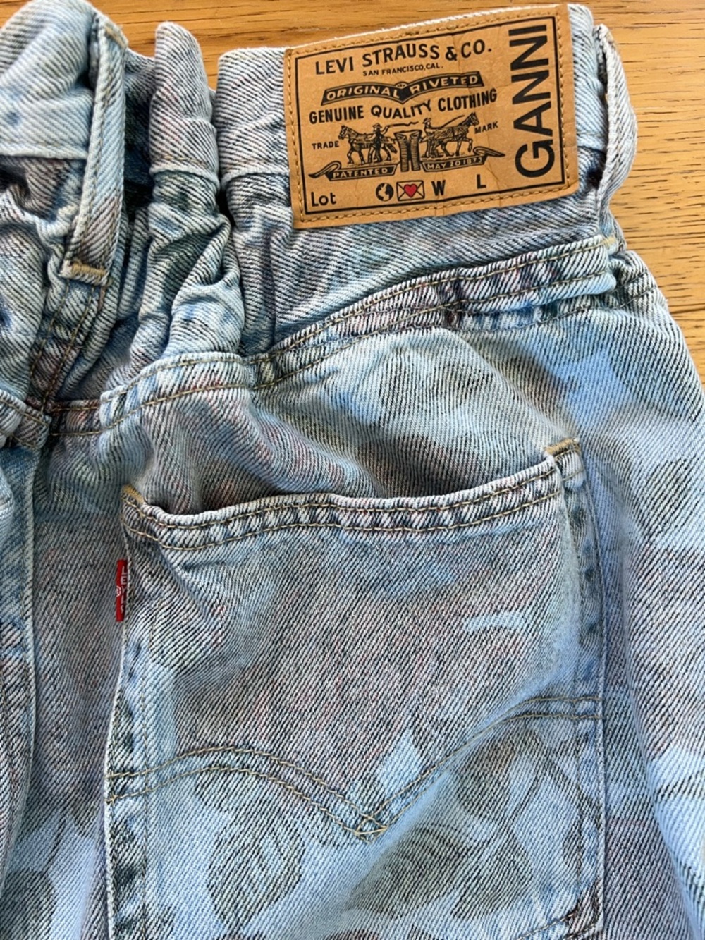Ganni x Levi's floral print high-rise paper bag Jeans - Picture 5 of 9